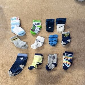12 Assorted Baby Socks Set - NB to 12-24 Months